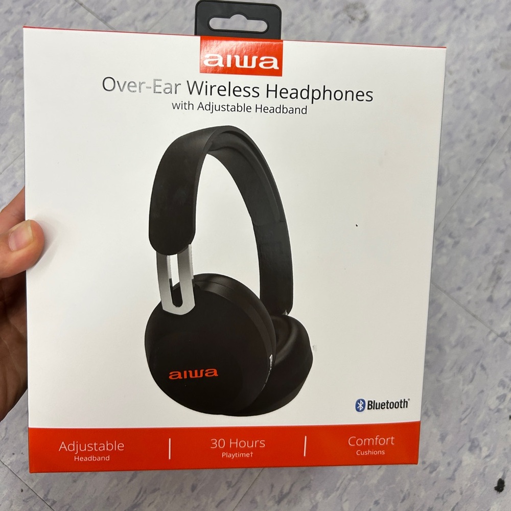NWT Aiwa Over-Ear Wireless Headphones - Black